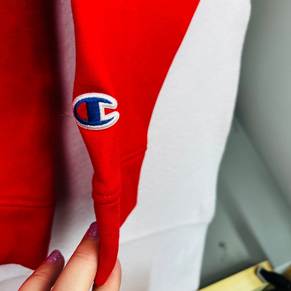 Champion The Ohio State Buckeyes Sweatshirt Red White Colorblock Mens Large NEW - Picture 6 of 11
